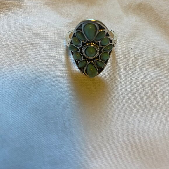 Sterling Silver Ring With Multi Turquoise Gem Stone Size 7, New Hand Made - Picture 6 of 6